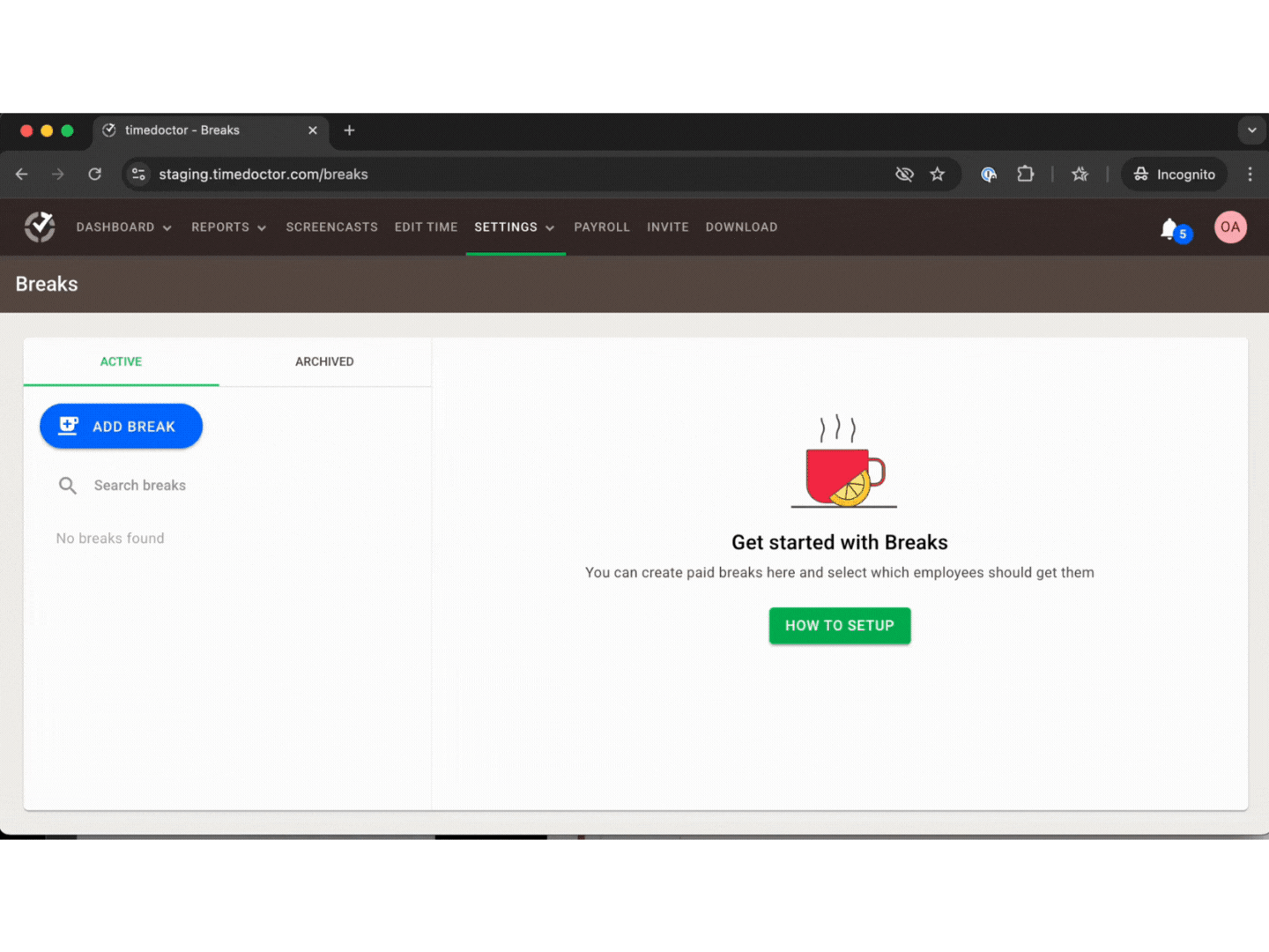 How to Configure and Use Breaks