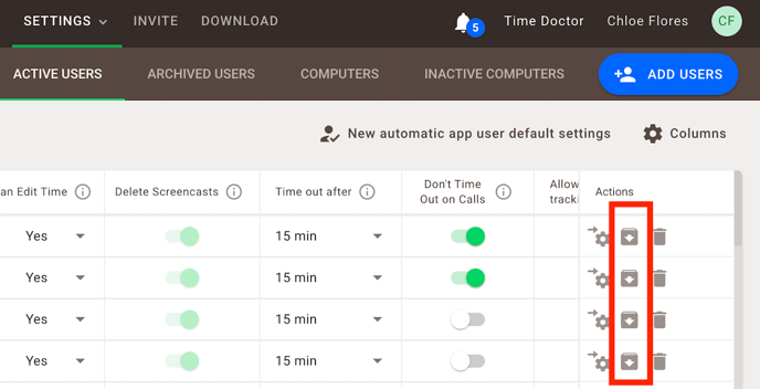 Archive users