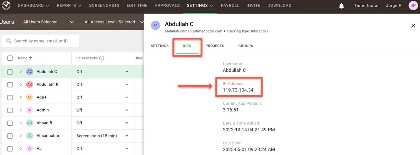 Recent Ip Character How to Access IP Address Information in Time Doctor