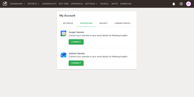 Integrations tab