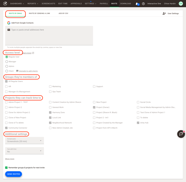 Invite by email