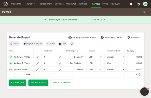 Payroll Sync