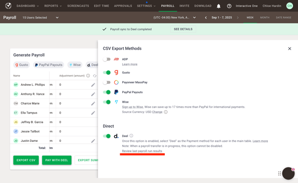 Review last payroll run