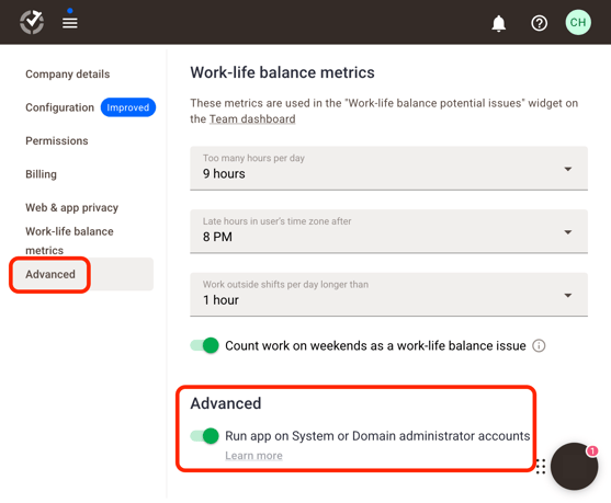Run app on System or Domain administrator accounts