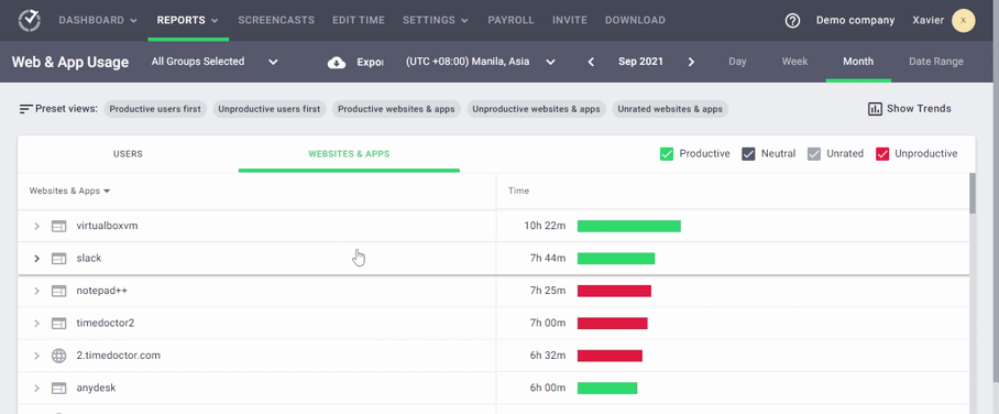 Test Company - Web & App Usage3