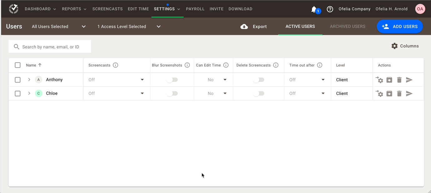 client proj and task