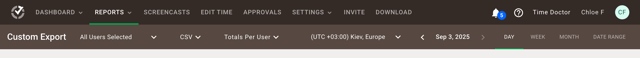 custom export