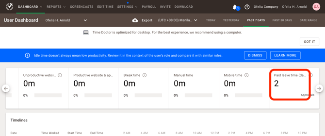 user Dashboard