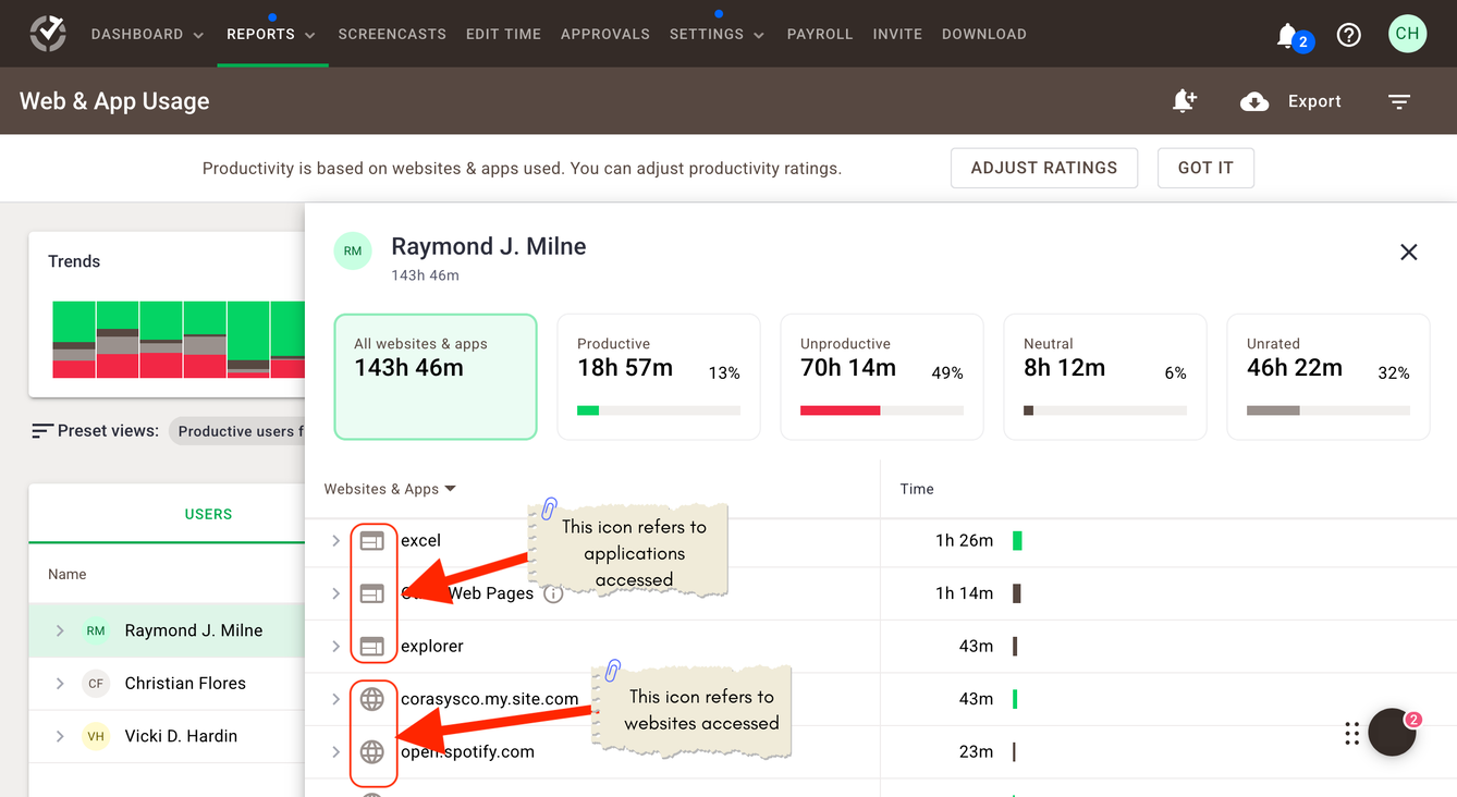 How to Use the Web & App Usage Report